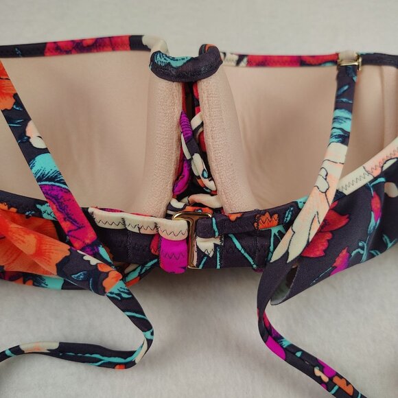 Shade & Share Floral Cheeky Halter Push-Up Bikini Bathing Suit Sz Small - Picture 4 of 9